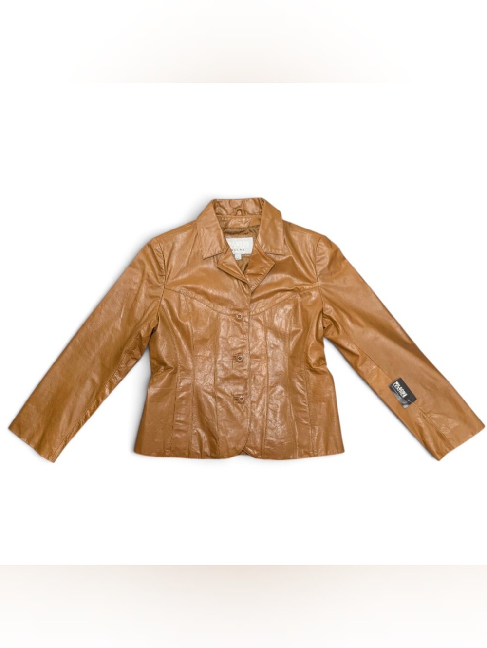 Wilson Leather Vintage Jacket Women's Large NWT Y2K Dead Stock Tan Carmel Brown